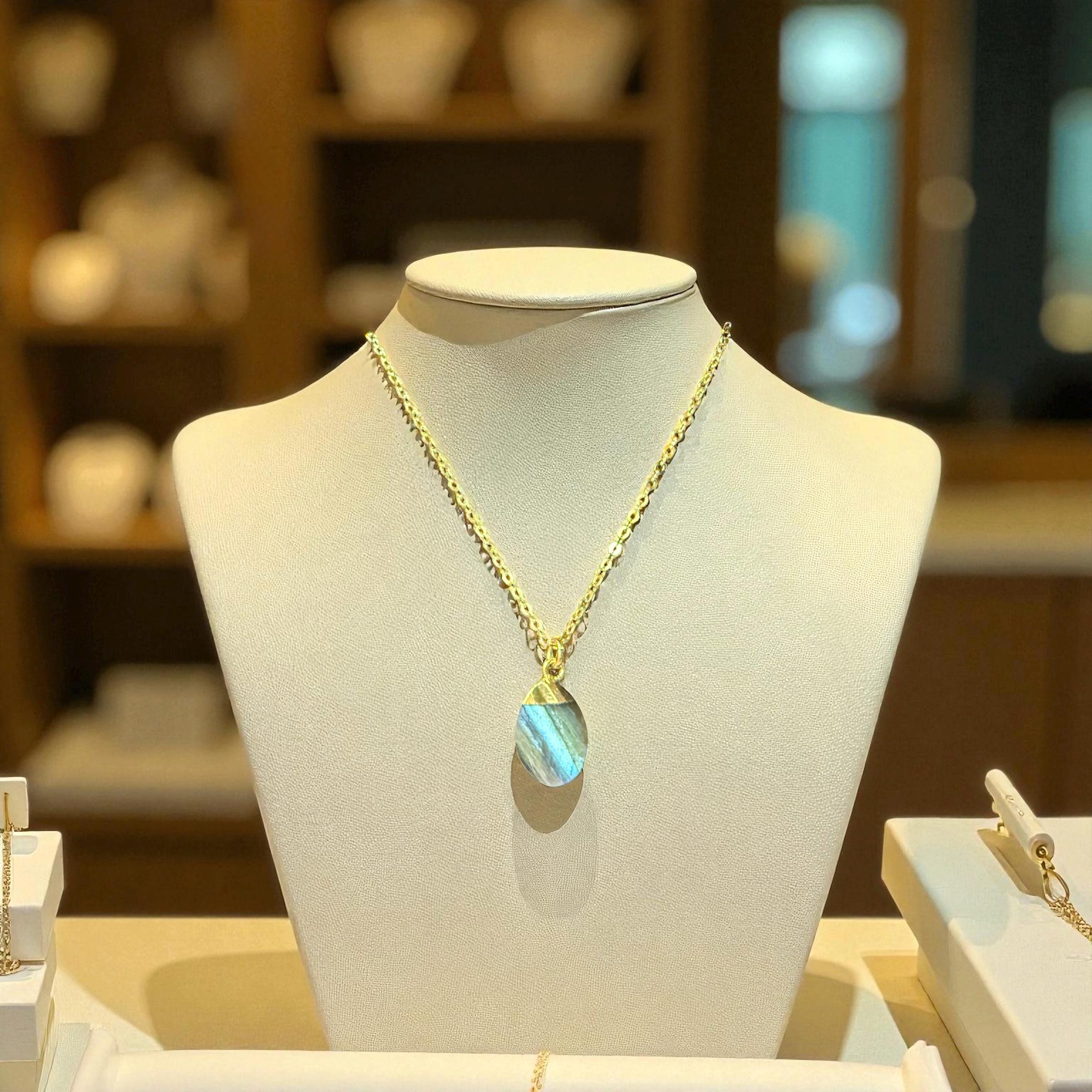 Labradorite Pear Necklace