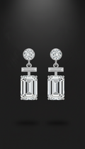 Emerald-Cut Diamond Drop Earrings