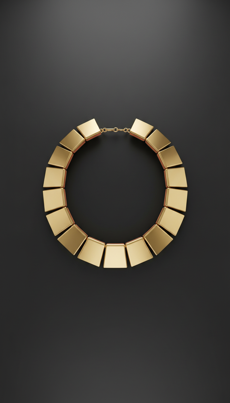 18k Gold Architectural Collar Necklace
