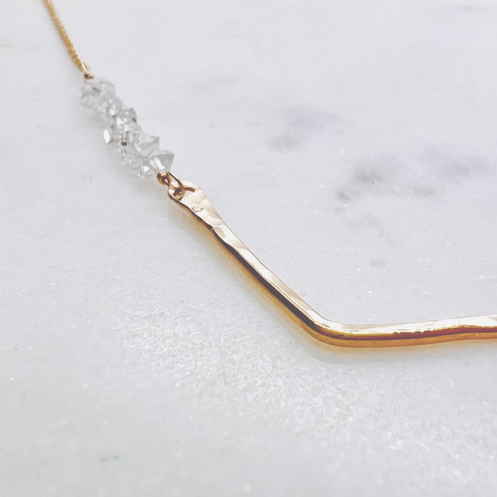 Herkimer Diamond Chevron Necklace