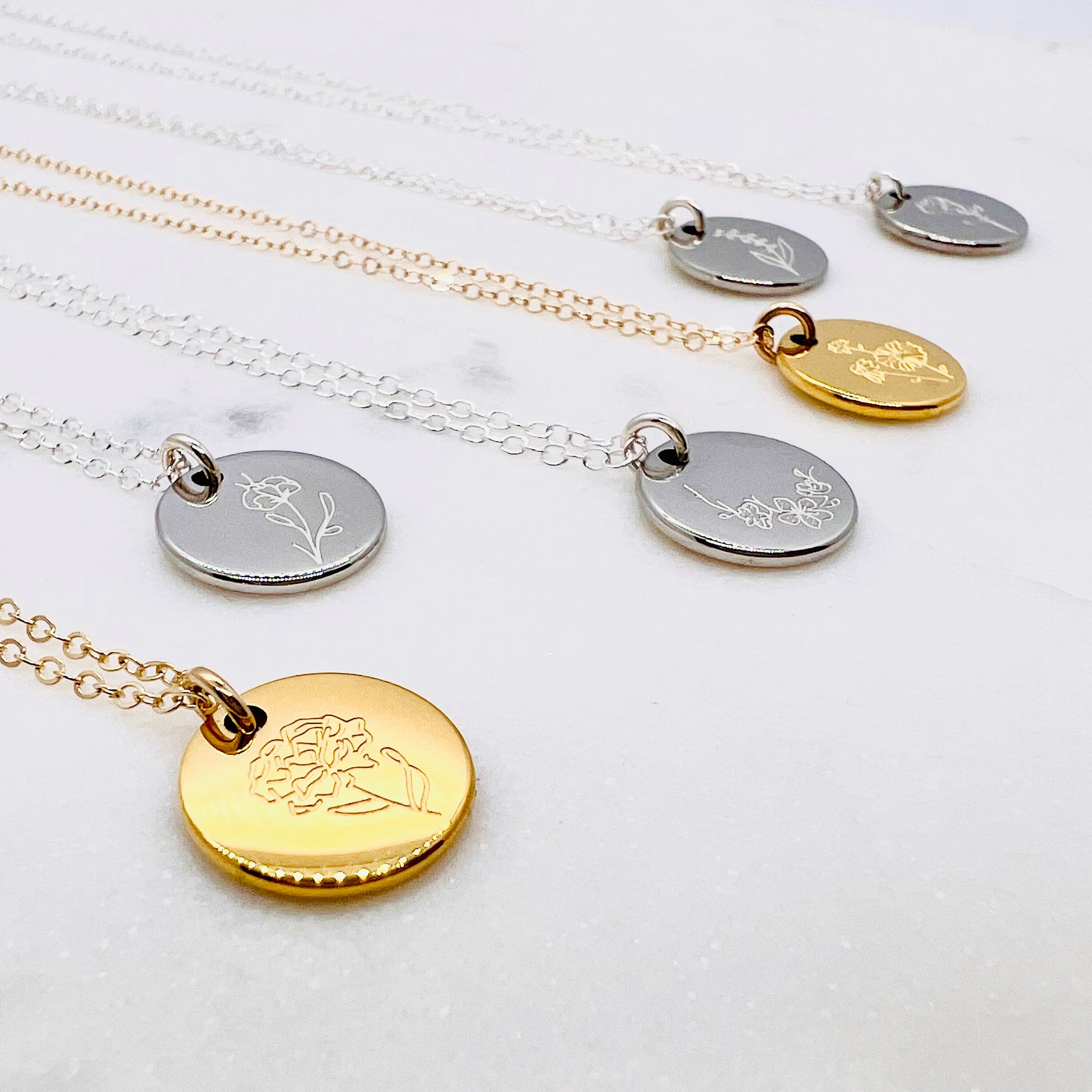Birth Month Flower Necklace