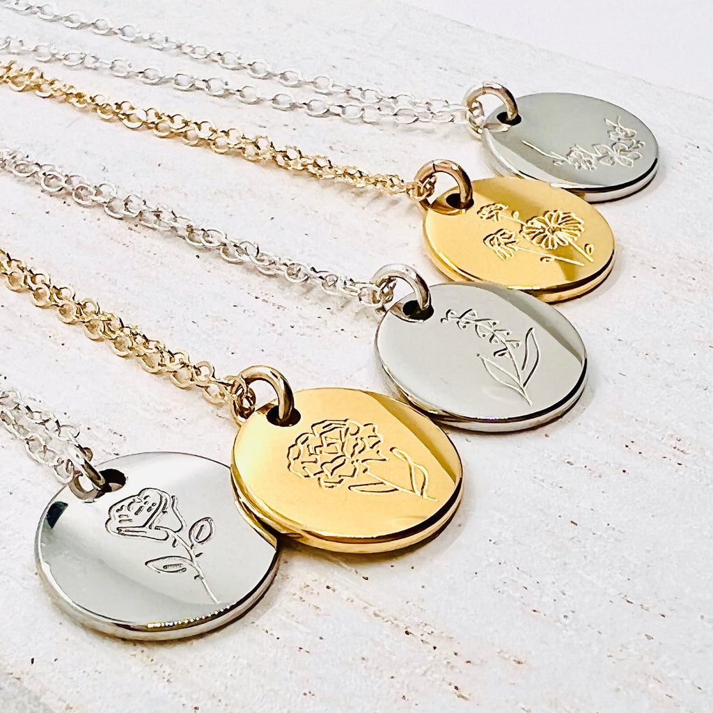 Birth Month Flower Necklace