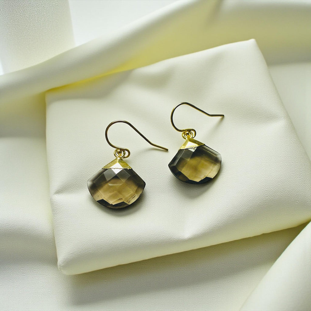 Smokey Quartz Fan Earrings