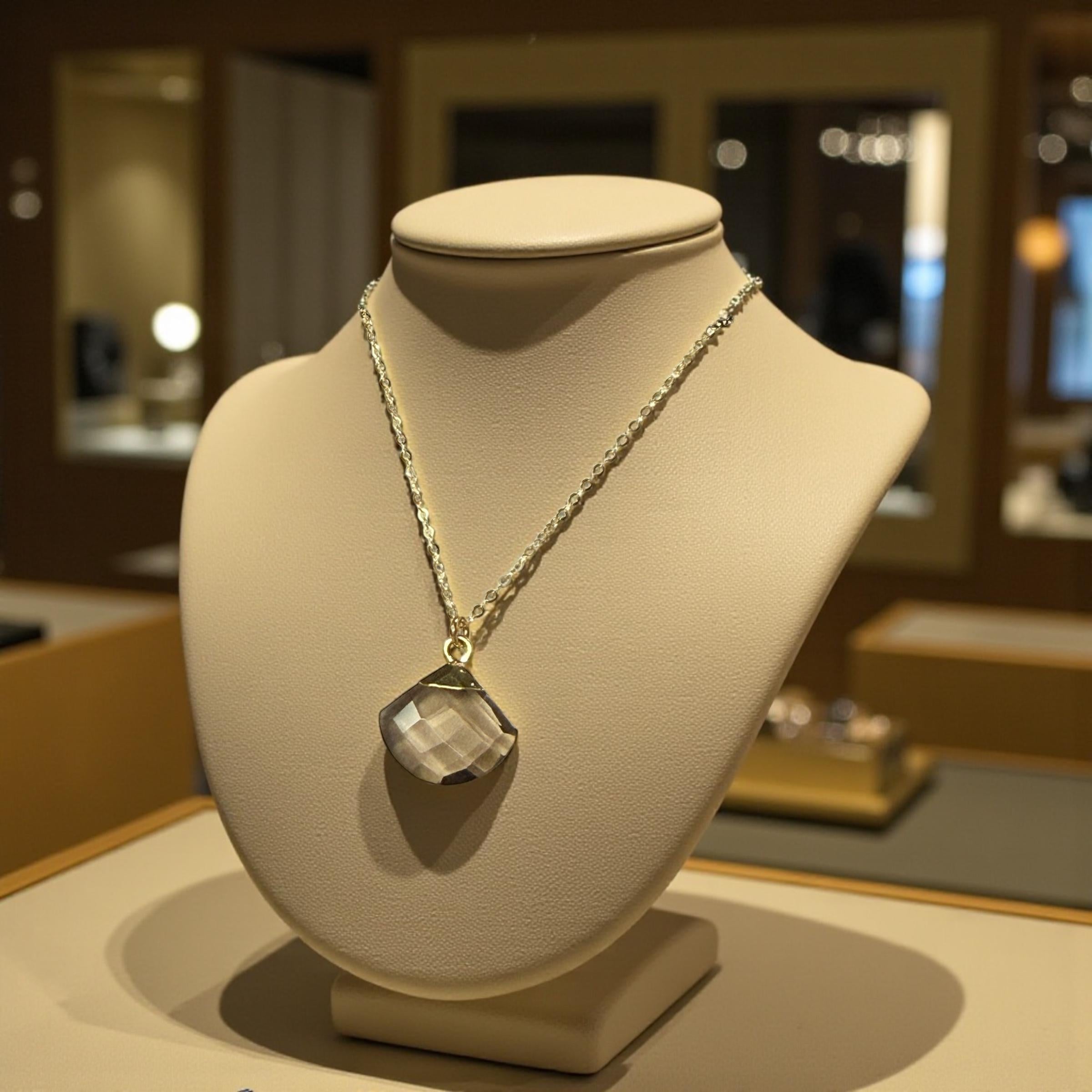 Smoky Quartz Fan Necklace