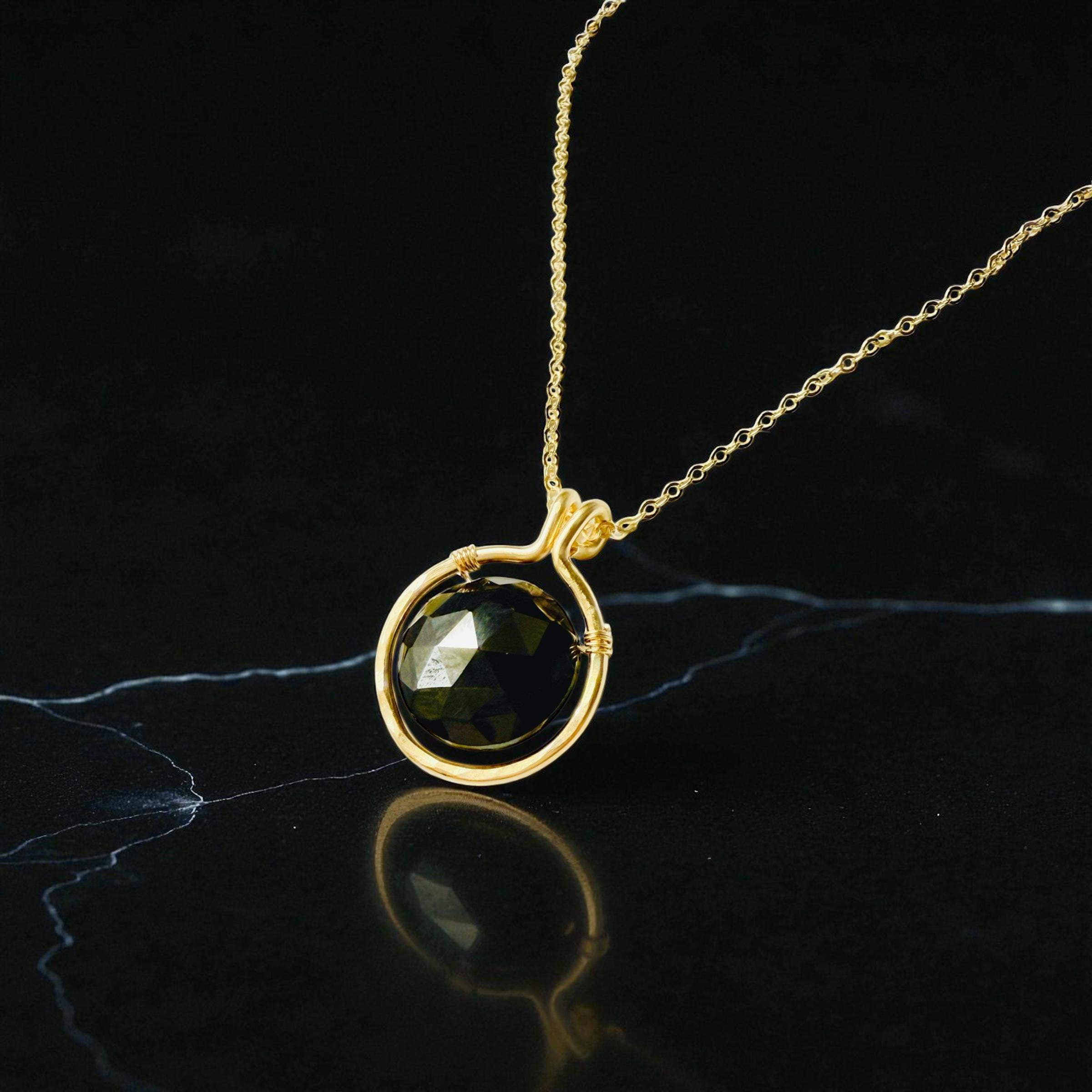 Framed Round Black Onyx Necklace