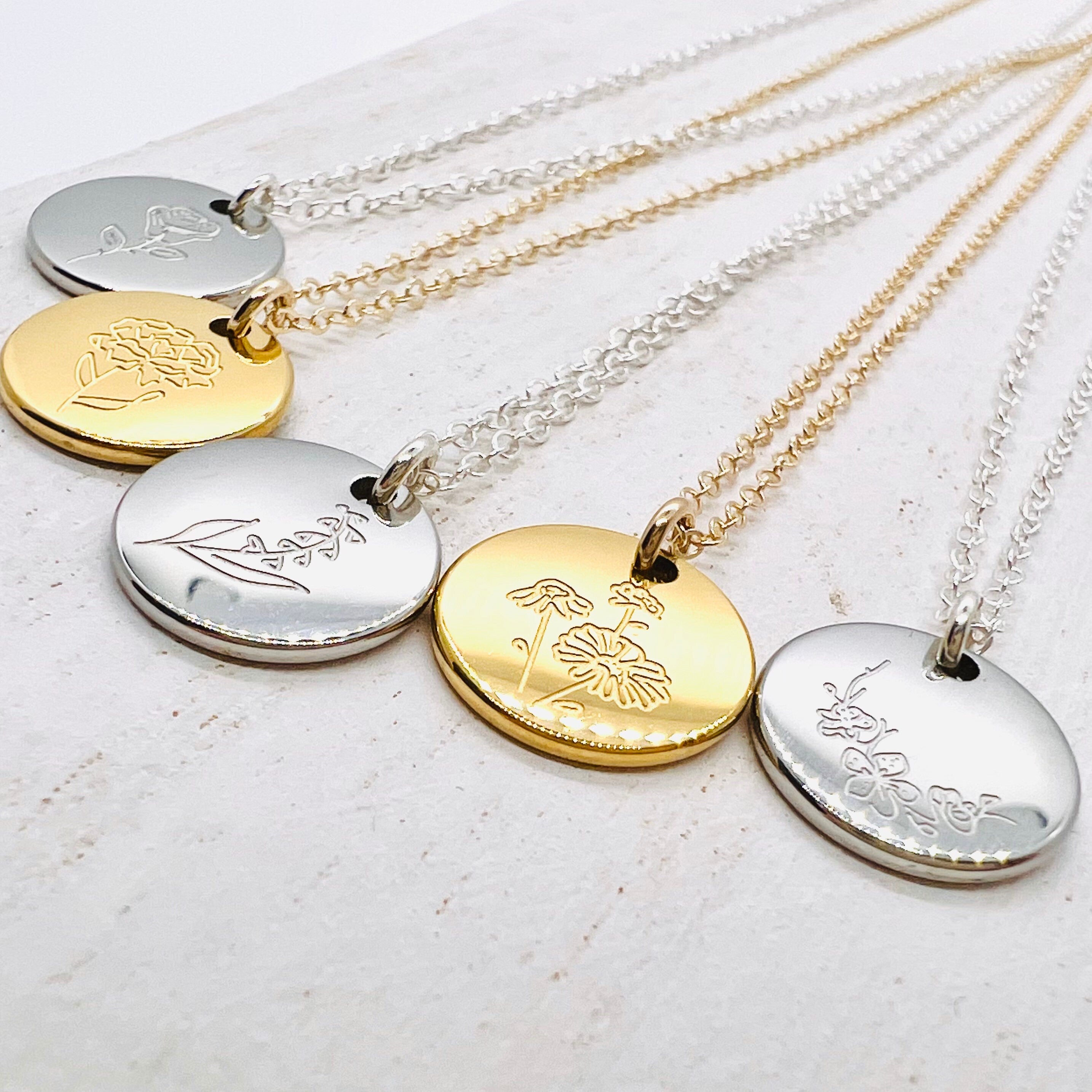 Birth Month Flower Necklace