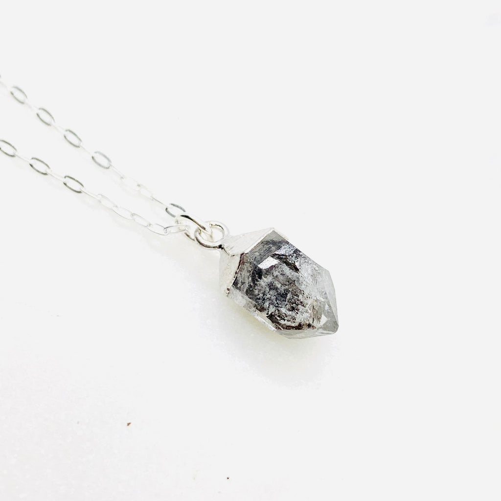 Raw Rough Cut Herkimer Diamond Necklace April Birthstone