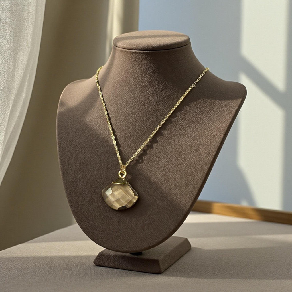 Smoky Quartz Fan Necklace