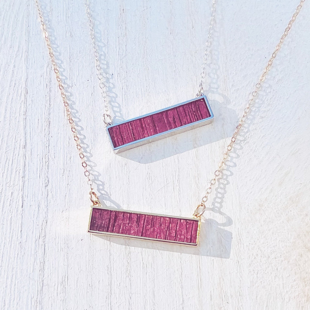 Wine Barrel Necklace - Horizontal - Wine Lover - Silver, Gold