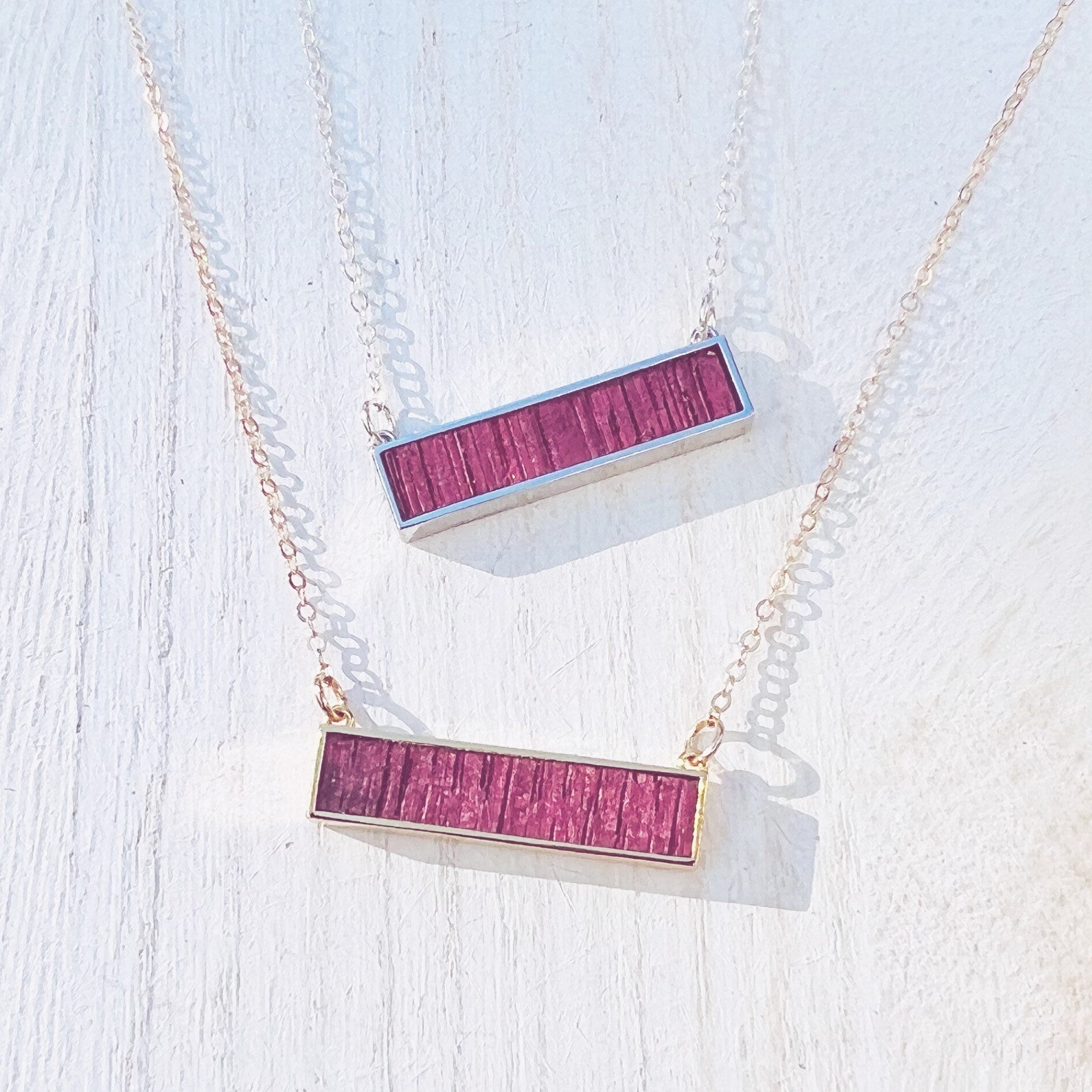 Wine Barrel Necklace - Horizontal - Wine Lover - Silver, Gold