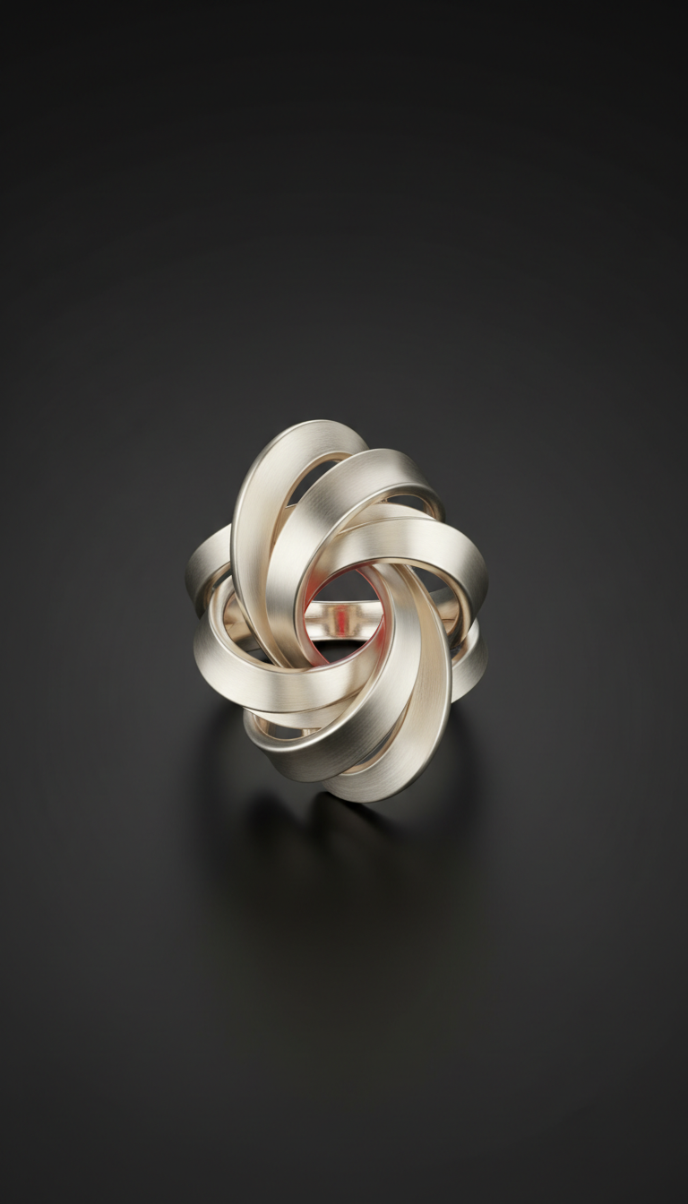 Platinum Sculptural Statement Ring