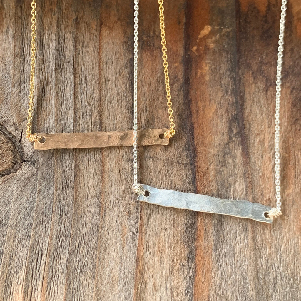 Hammered Bar Necklace