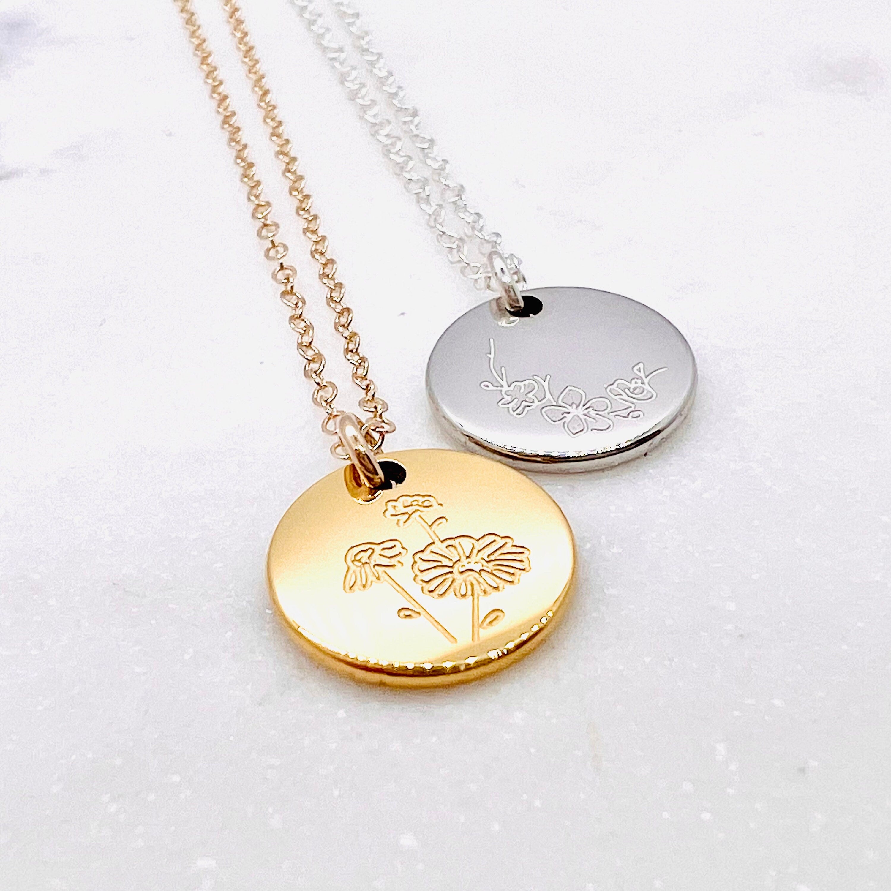Birth Month Flower Necklace