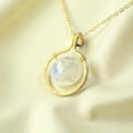 Framed Round Moonstone Necklace
