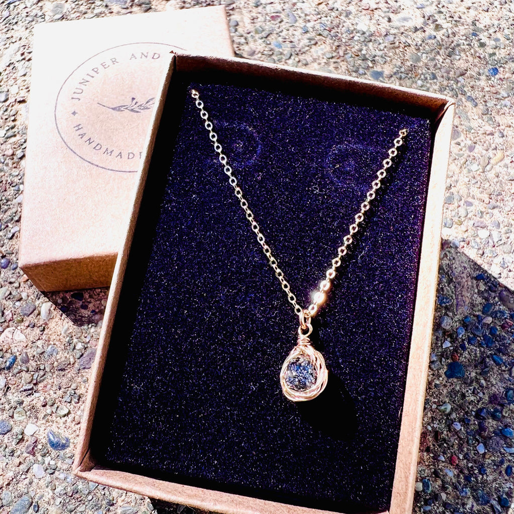 Raw Black Diamond Wrapped Necklace