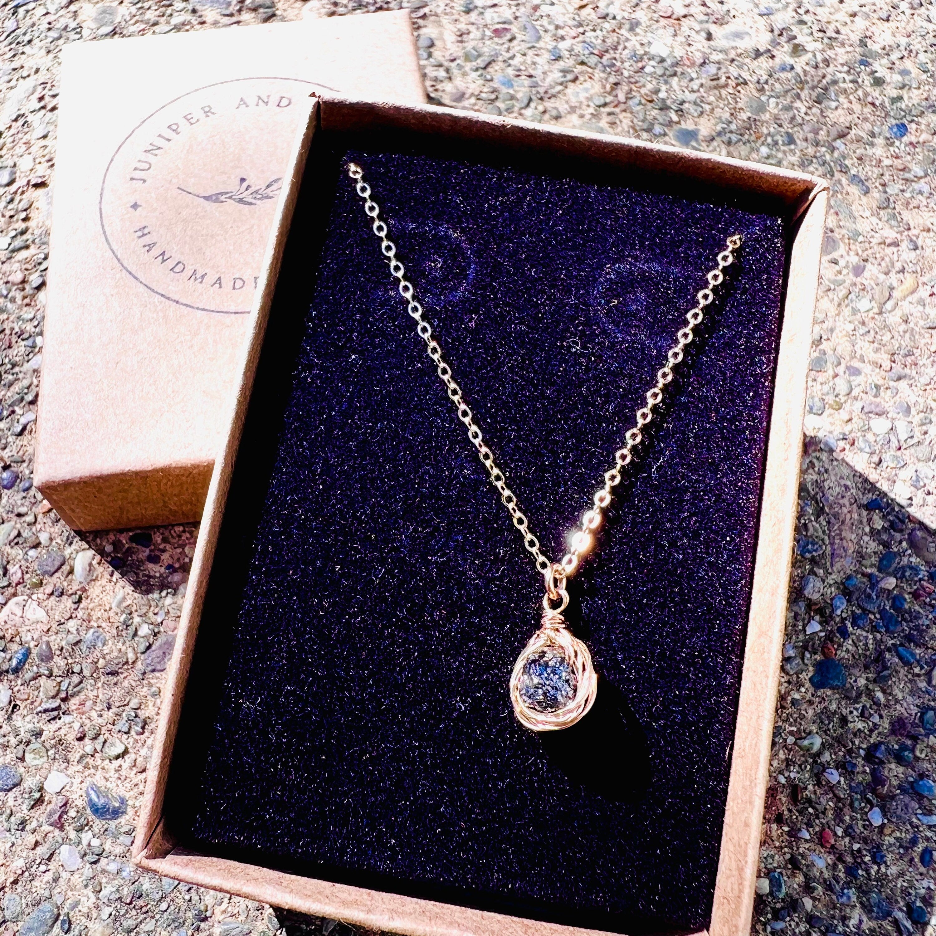 Raw Black Diamond Wrapped Necklace