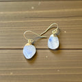 Rainbow Moonstone Pear Earrings