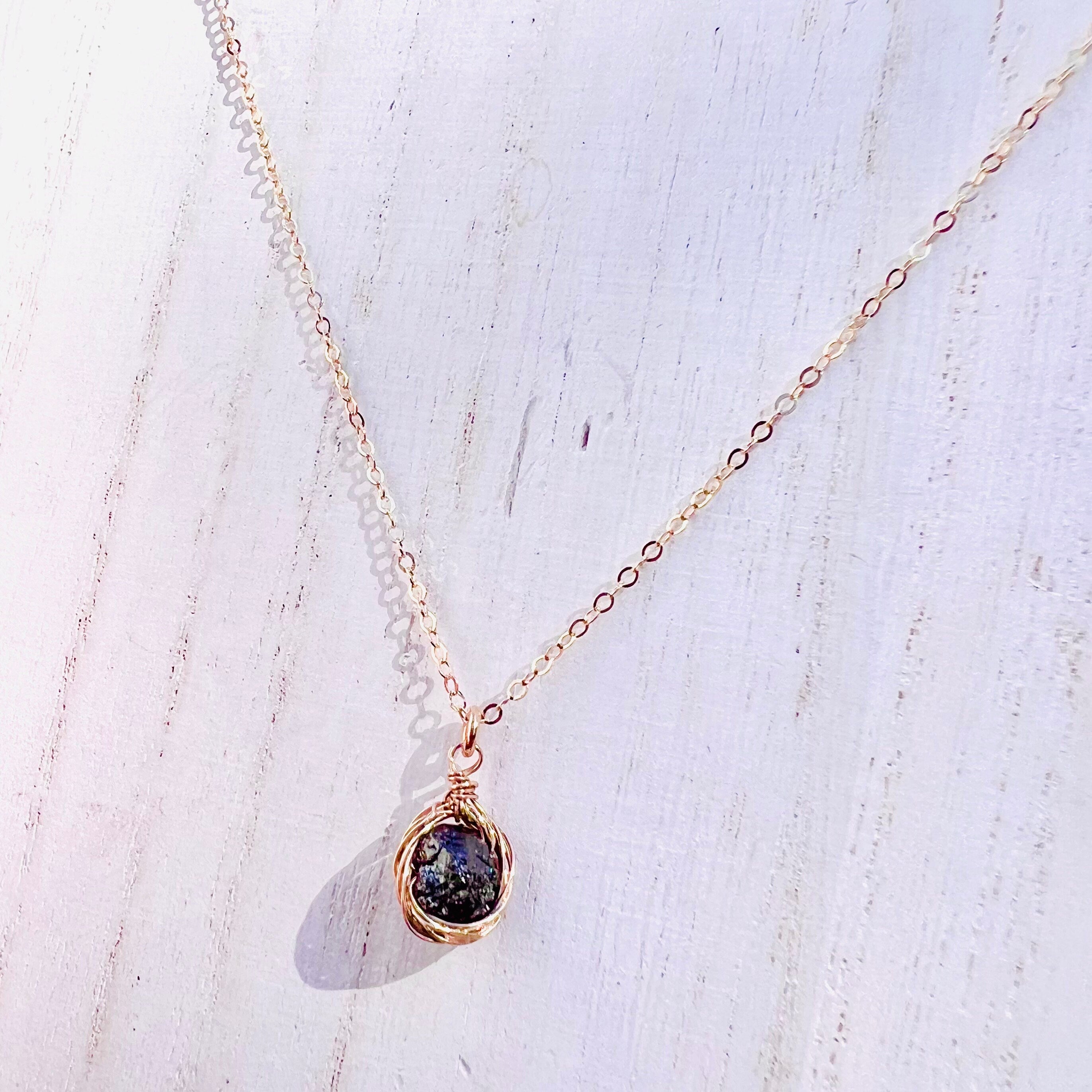 Raw Black Diamond Wrapped Necklace