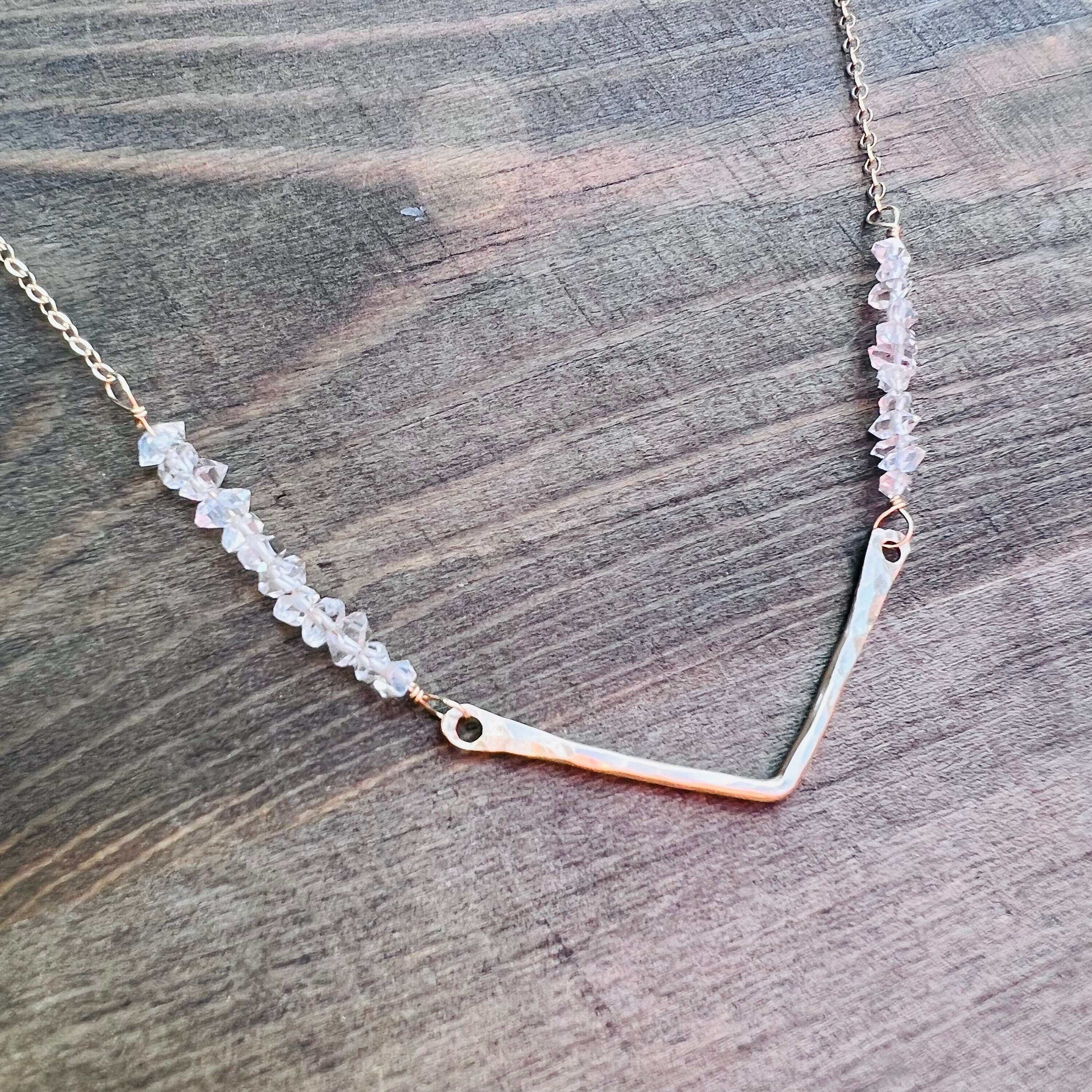 Herkimer Diamond Chevron Necklace