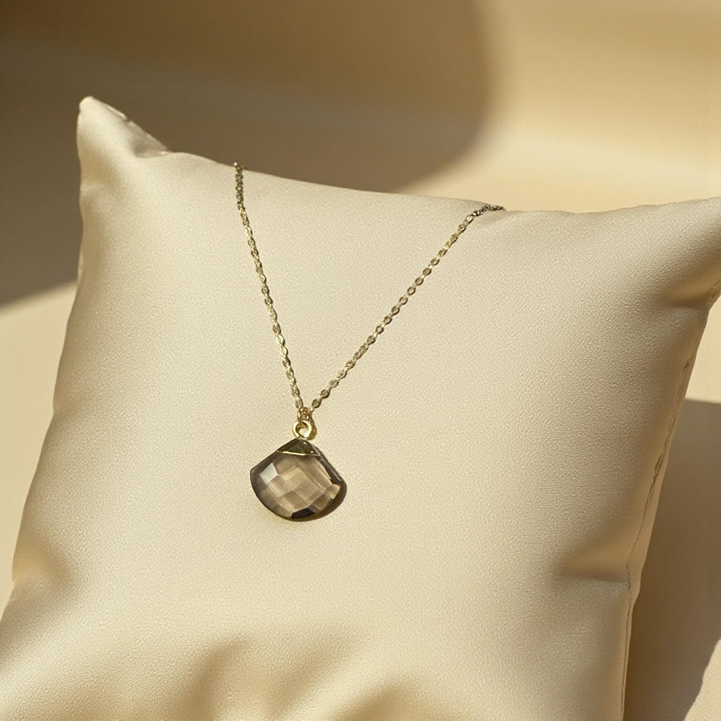 Smoky Quartz Fan Necklace