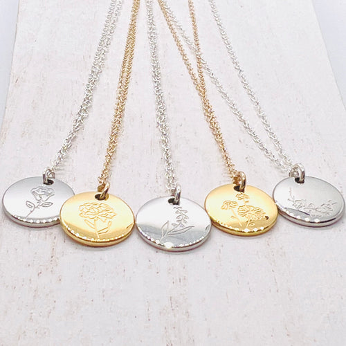 Birth Month Flower Necklace