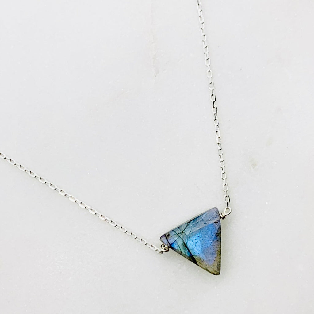 Labradorite Necklace - Simple Triangle