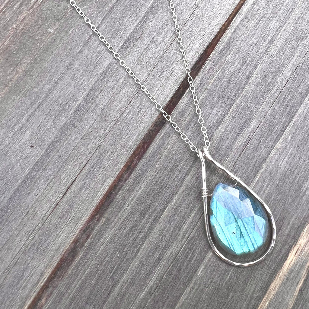 Large Labradorite Framed Necklace