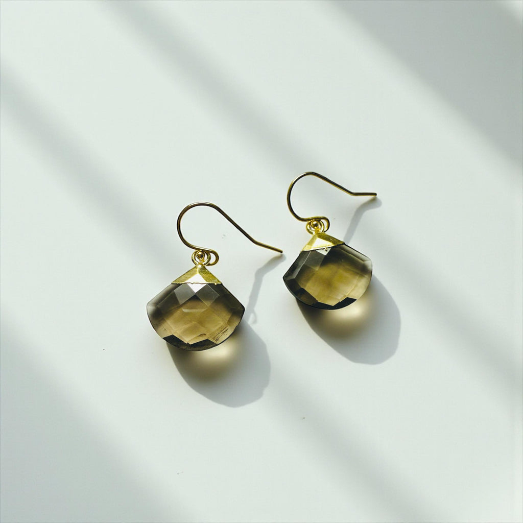 Smokey Quartz Fan Earrings