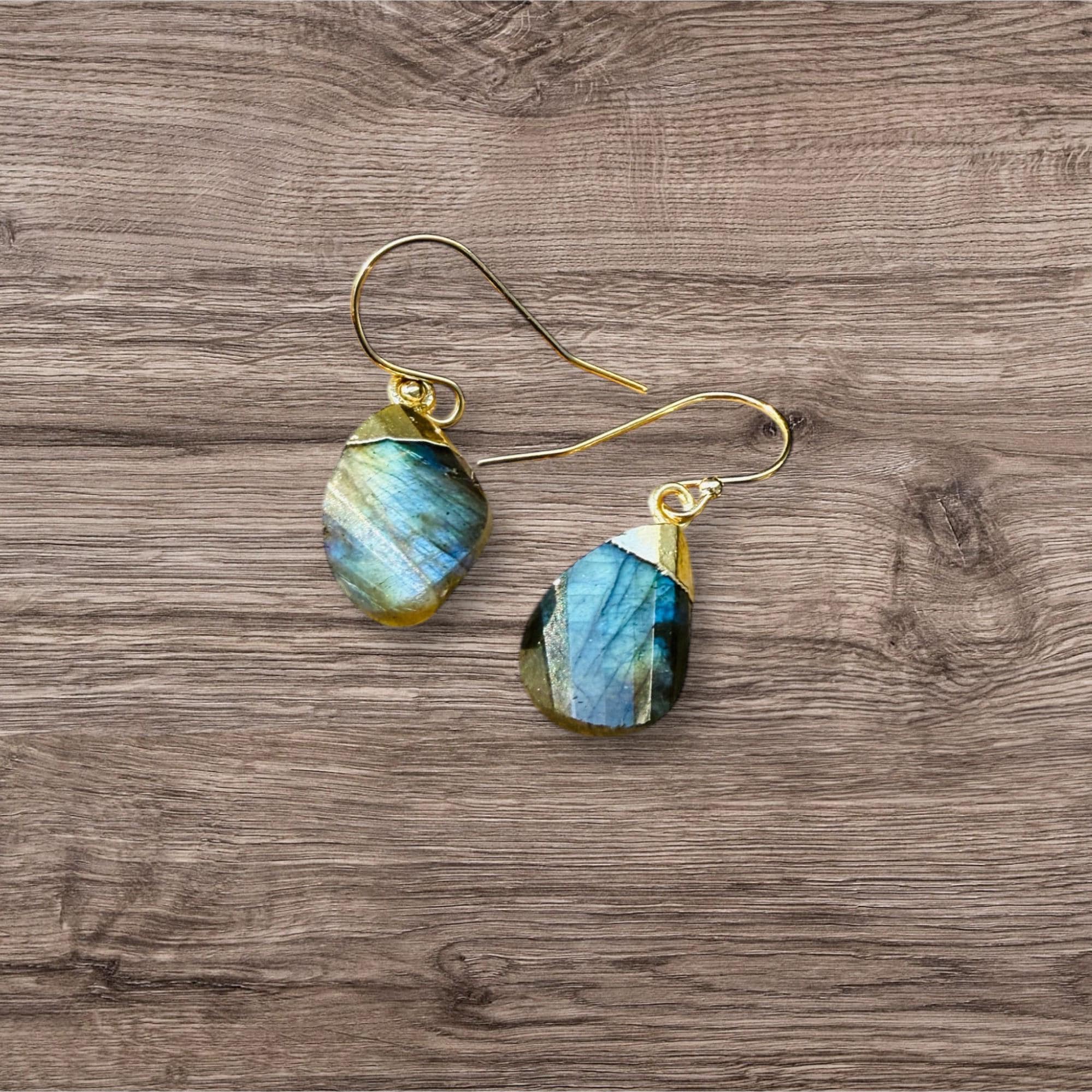 Labradorite Pear Earrings