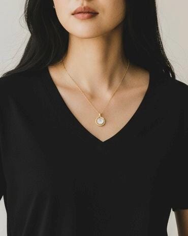 Framed Round Moonstone Necklace