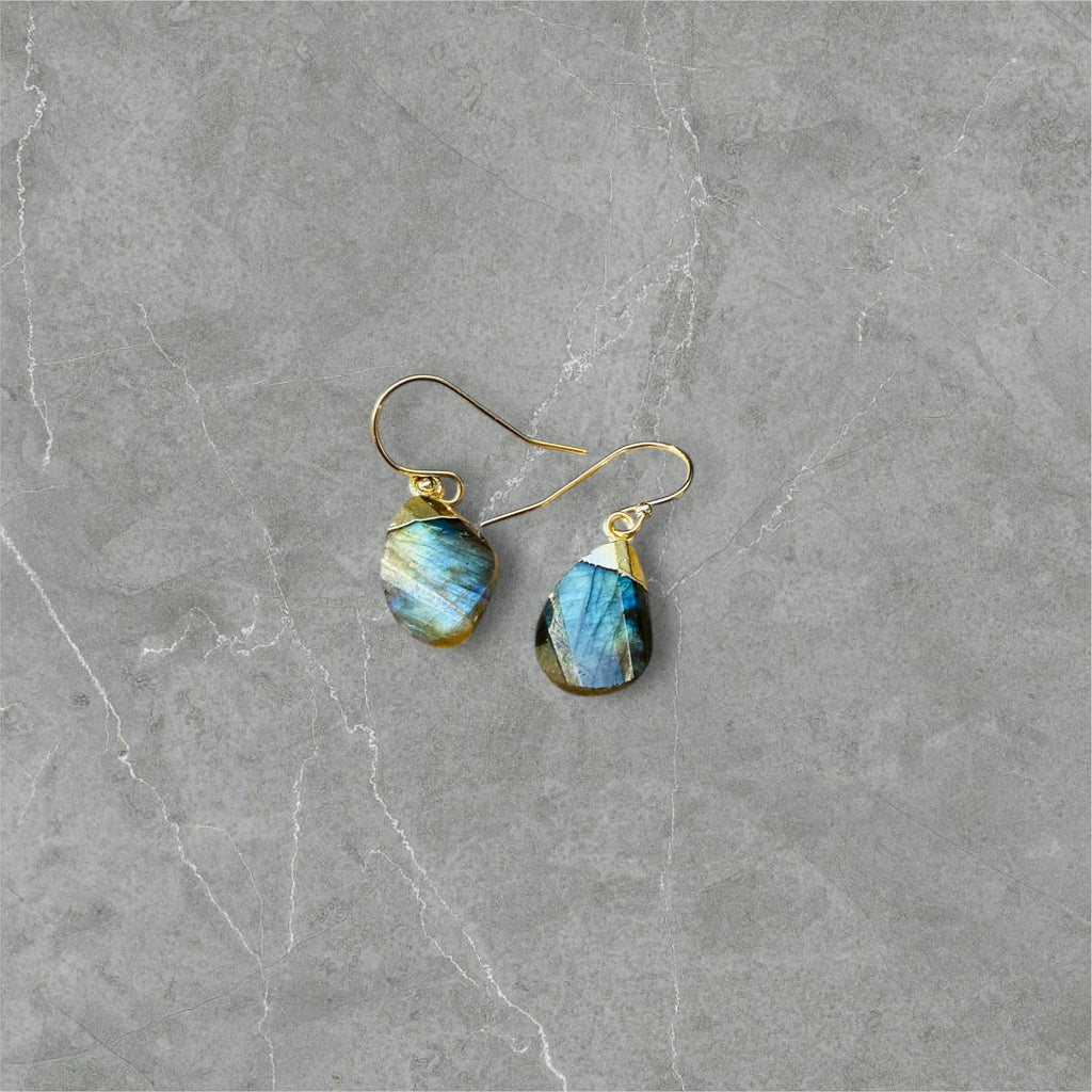 Labradorite Pear Earrings