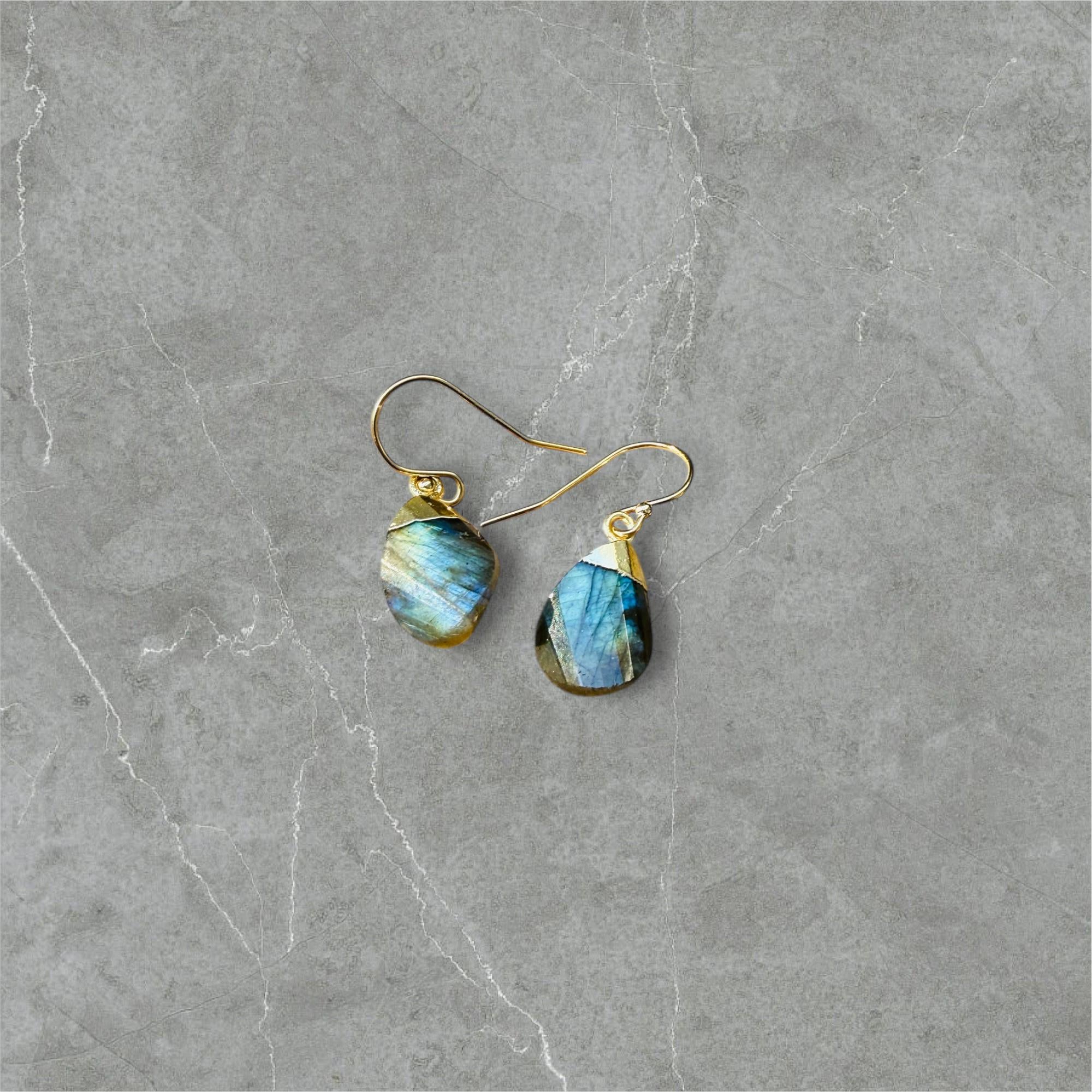 Labradorite Pear Earrings