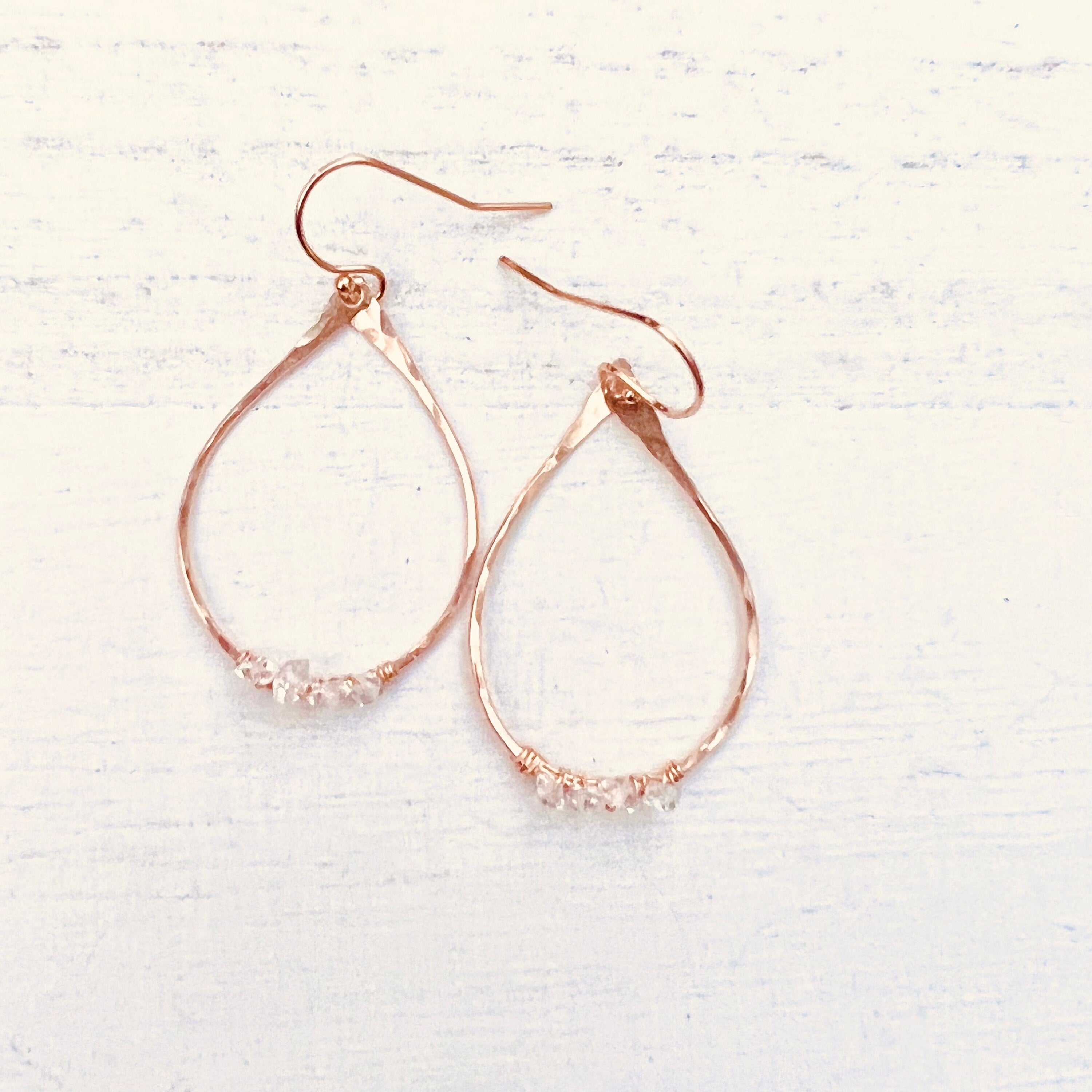 Raw Herkimer Diamond Hoop Earrings