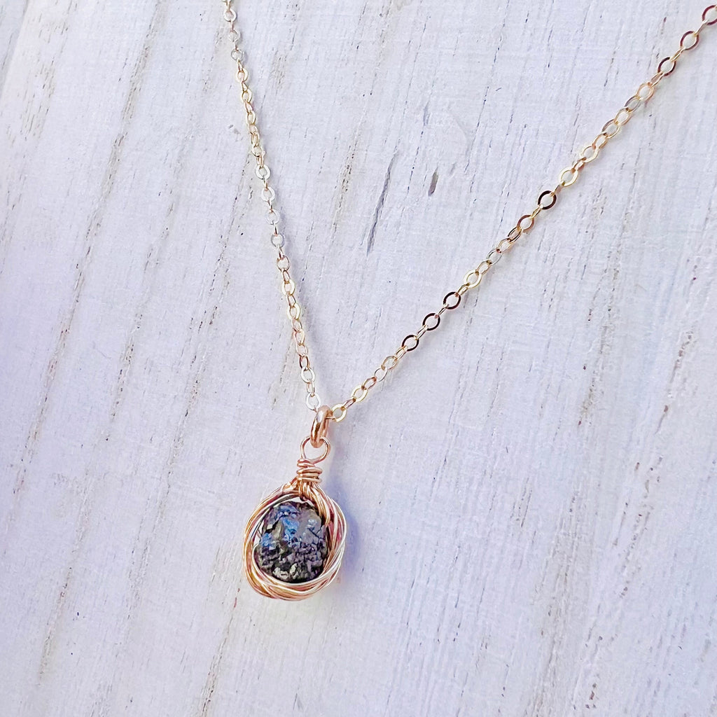 Raw Black Diamond Wrapped Necklace