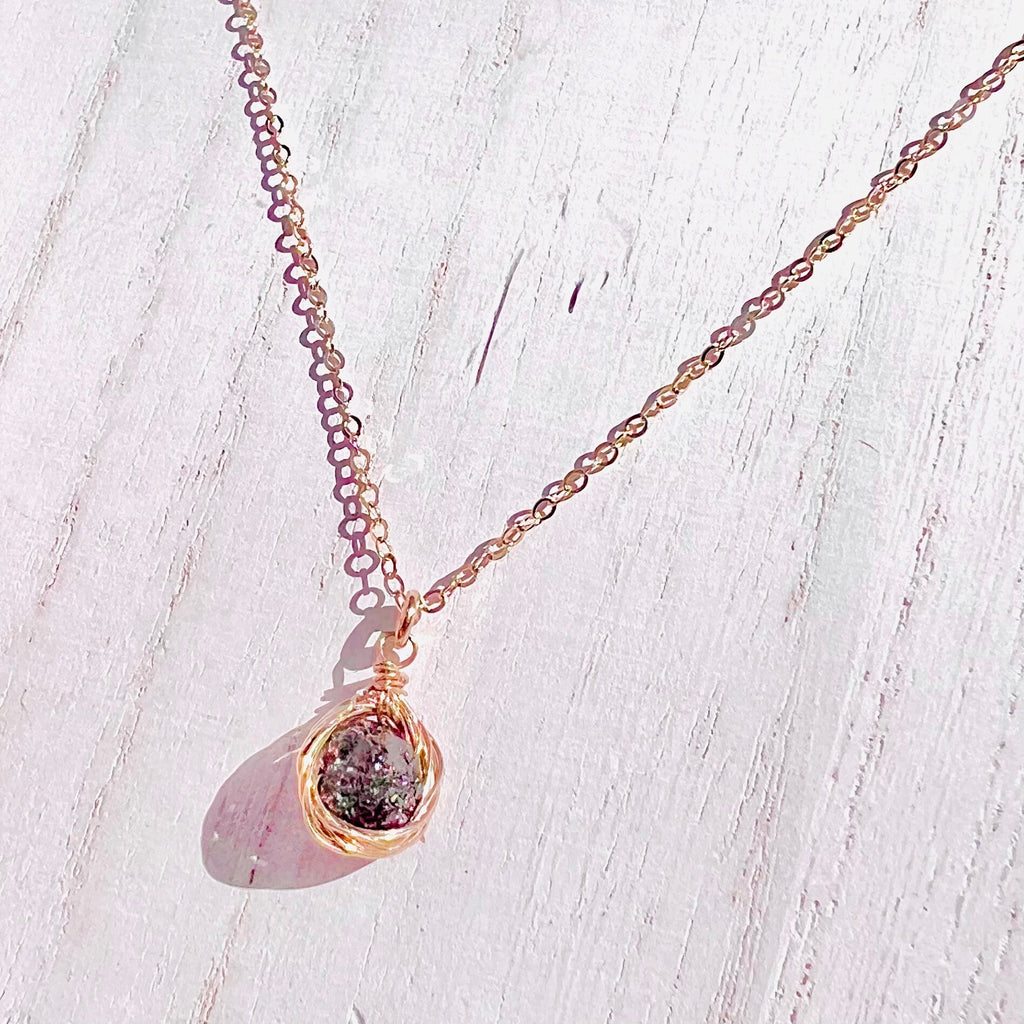 Raw Black Diamond Wrapped Necklace