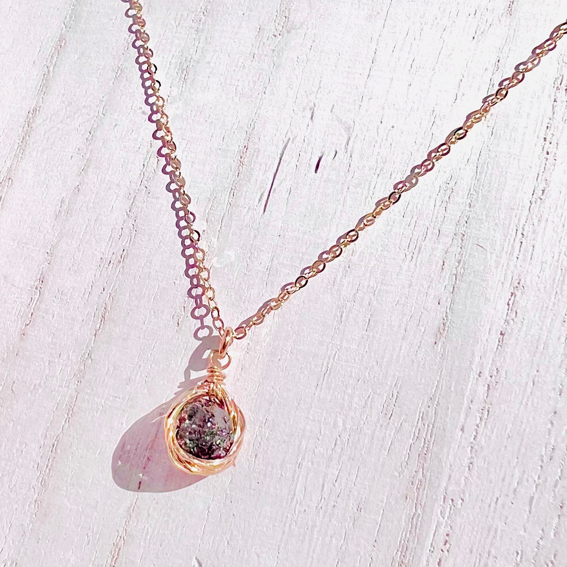 Raw Black Diamond Wrapped Necklace